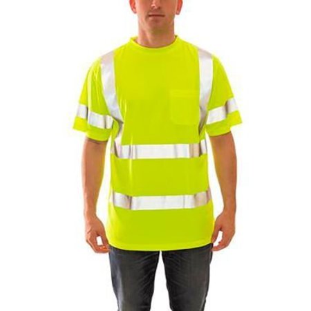 Job Sight&153; Class 3 Short Sleeve T-Shirt, Pullover, Lime, Polyester, 3XL -  TINGLEY, S75322.3X